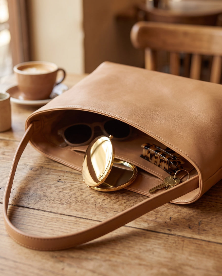 Le miroir dans le sac à main
